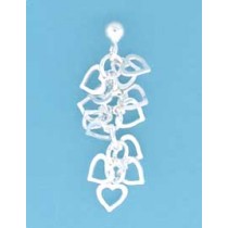 SPC BALL STUD WITH HEARTS CLUSTER DROP =