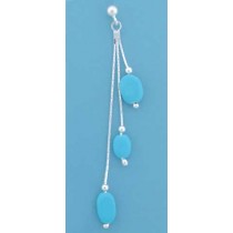 SPC 3 STRAND TURQ PEBBLE DROP EARRINGS =