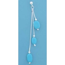 SPC 3 STRAND TURQ PEBBLE DROP EARRINGS =