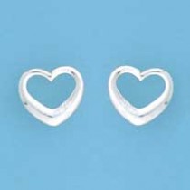 SPC 12mm OPEN TIF HEART STUDS