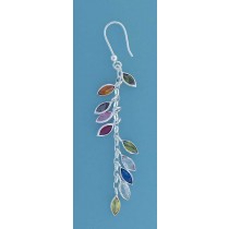 SPC MULTI-COL.MARQUIS CZ CHAIN EARRINGS