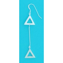 SPC CUTOUT TRIANGLE CHAIN DROP EARRINGS=
