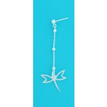 SPC BEAD CHAIN/CUTOUT DRAGONFLY EARRING=