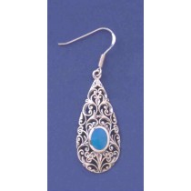 SPC TURQ FILIGREE DROP EARRINGS        =