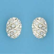 SPC DIAGONALLY SET OVAL GLITTER STUDS