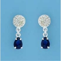 SPC GLITTER STUDS WITH BLUE STONE DROPS=