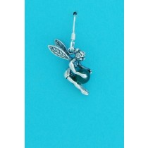 SPC FAIRY DROP EARRING/GRN AGATE BALL  =