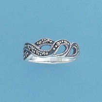 SPC FANCY PLAIT MARCASITE RING