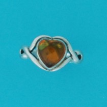 SPC 8mm AMBER HEART CELTIC STYLE RING  -