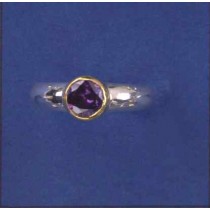 SPC 6mm PURPLE CZ PLATED BEZEL RING    -