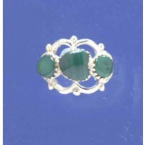 SPC 3 STONE MALACITE CUTOUT TOP RING