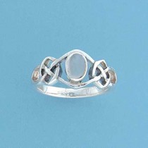 SPC 6x4mm MOONSTONE CELTIC SHANK RING  =