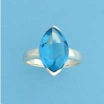 SPC MARQUIS FACETED BLUE STONE RING