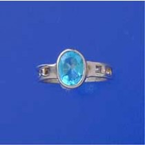 SPC 8x6mm BLUE TOPAZ ON 4mm CUTOUT BAND