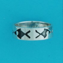 SPC 6mm FISH PATTERN BAND RING