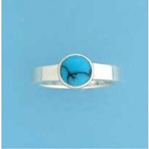SPC 6mm CAB TURQUOISE 4mm WIDE RING    =