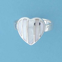 SPC INLAID M.O.P STRIPEY HEART RING