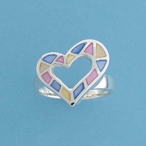 SPC INLAID M.O.P TIF HEART RING