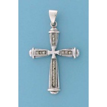 SPC CAPPED CHANNEL SET MARCASITE CROSS =