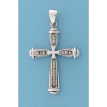 SPC CAPPED CHANNEL SET MARCASITE CROSS =