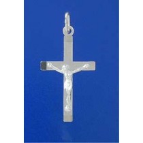 SPC 32X20mm MATT BEVELEND FLAT CRUCIFIX=