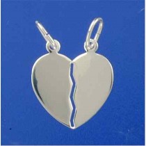 SPC POLISHED SPLIT HEART PENDANT       =