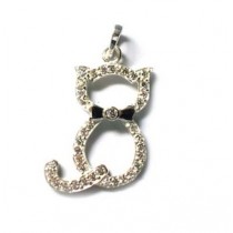 SPC CAT PENDANT WITH CZ EDGEING