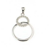 SPC CZ/PLAIN ROUND LINK PENDANT