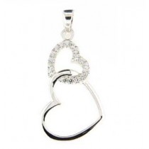 SPC LINKED HEART PLAIN/CZ PENDANT