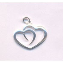 SPC CUTOUT DOUBLE HEART PENDANT