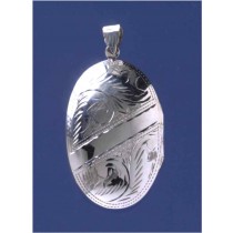 SPC 50x33mm ENG./STRIPE OVAL LOCKET    =