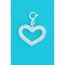 SPC  PAVE SET CZ HEART CLIPON PENDANT  =