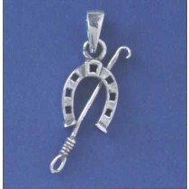 SPC HORSESHOE AND RIDING CROP CHARM    =