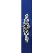 SPC OVAL AMETHYST FLOWER BANGLE        =