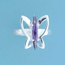 SPC PURPLE CZ BUTTERFLY RING