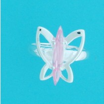 SPC PINK CZ BUTTERFLY RING             =