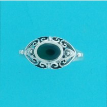 SPC 6x9mm GREEN AGATE FANCY RING       -