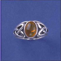 SPC 8x6 AMBER CELTIC DESIGN DRESS RING =