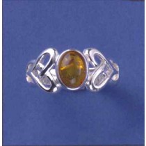 SPC 8x6 AMBER CUTOUT SHANK CELTIC RING