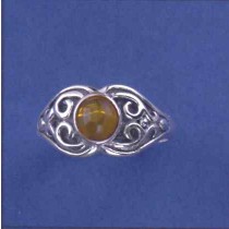 SPC CELTIC DESIGN AMBER RING           -