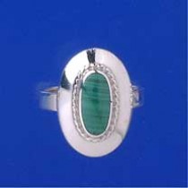 SPC MALACHITE OVAL FANCY RING          -