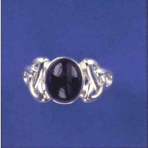 SPC 10x8 OVAL ONYX CELTIC KNOT RING    =