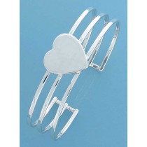 SPC 3 ROW WIRE CUFF BANGLE WITH HEART