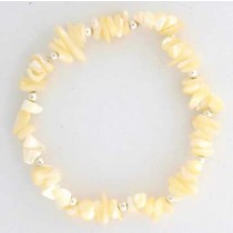 SPC WHITE SHELL CHIPS ELASTIC BRACELET