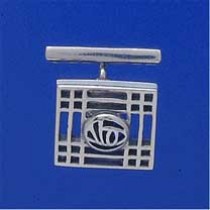 SPC 17mm SQUARE RM STYLE ROSE CUFFLINKS=