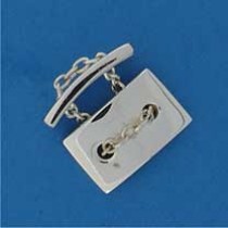 SPC RECT.CURVED CUFFLINK WITH CHAIN    =