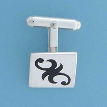 SPC 15mm SQ.BLACK INLAY CELTIC CUFFLINK