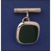 SPC GREEN AGATE SQUARE CUFFLINK