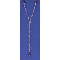 SPC TRACE Y CHAIN WITH GARNET BEADS    -