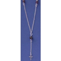 SPC BELCHER Y CHAIN GARNET BEAD + CROSS